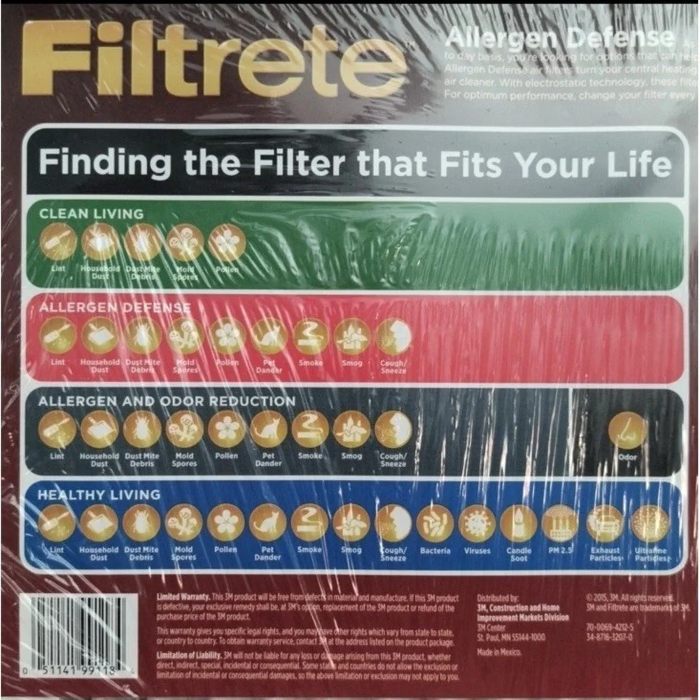 Filtrete 16x25x1 AC Furnace Air Filter MERV 11 MPR 1000‎ 2-Pack